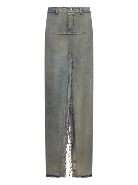 frayed denim skirt by RICK OWENS