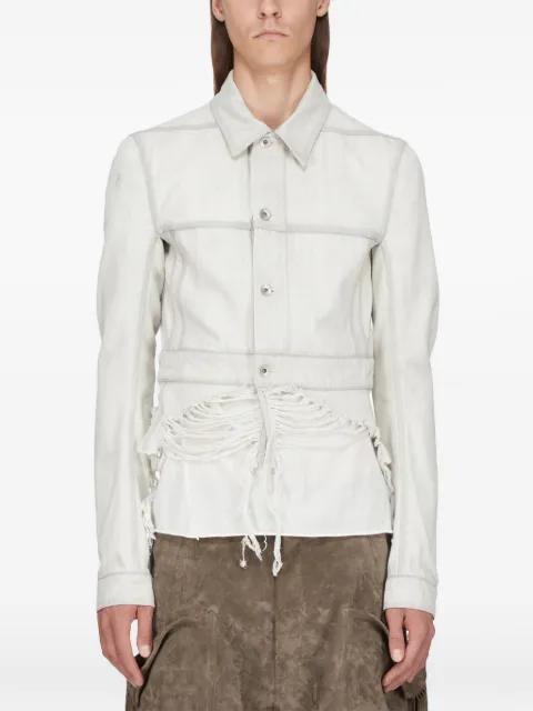 frayed-detail overshirt by RICK OWENS