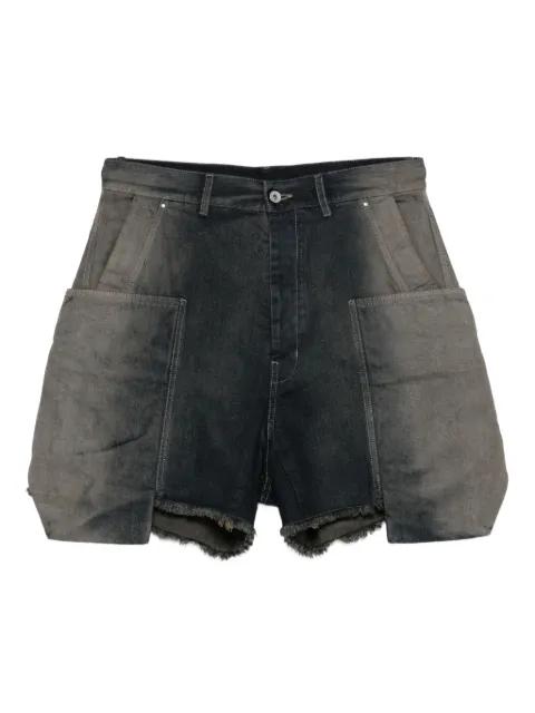 frayed pocket denim shorts by RICK OWENS
