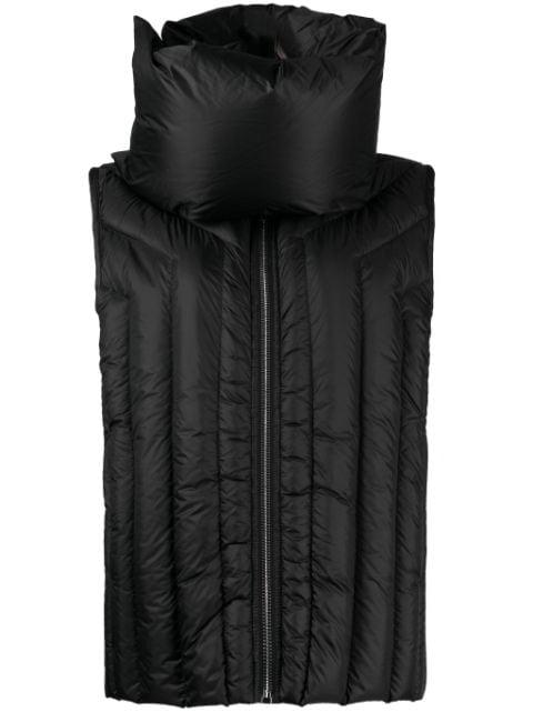 funnel-neck quilted down gilet by RICK OWENS