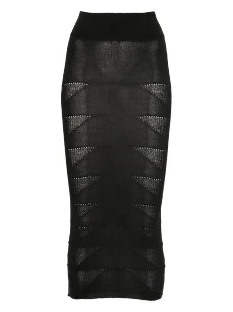 geometric-pattern wool skirt by RICK OWENS