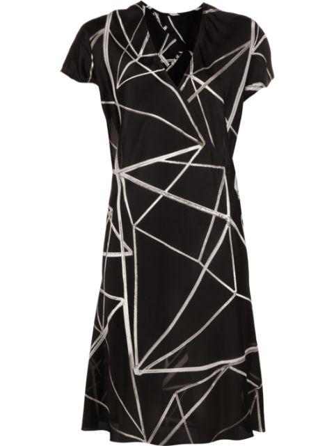 geometric-print wrap dress by RICK OWENS