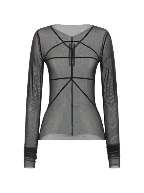 geometric-stitching asymmetric-neck sweater by RICK OWENS