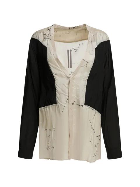 graphic-print panelled shirt by RICK OWENS