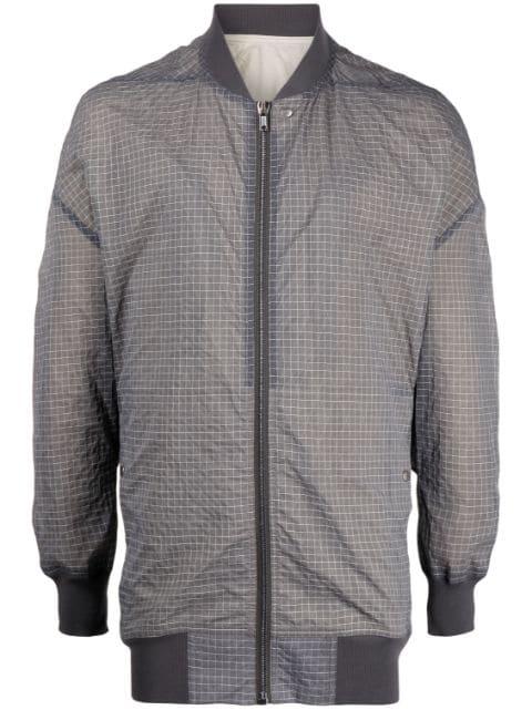 grid-patterned zipped bomber jacket by RICK OWENS