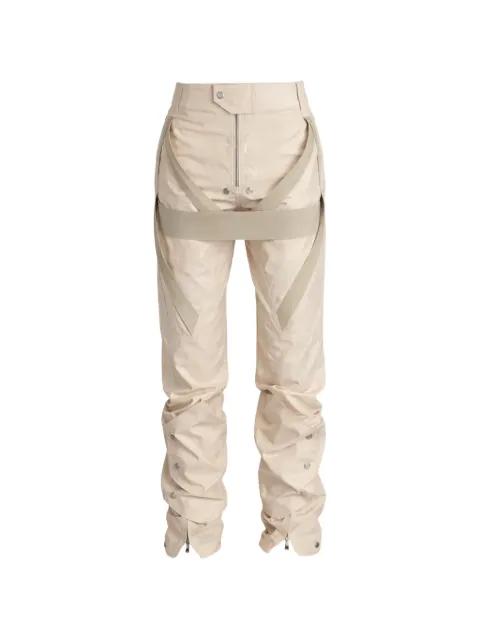 harness-detail press-stud trousers by RICK OWENS