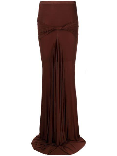 high-waisted draped maxi skirt by RICK OWENS