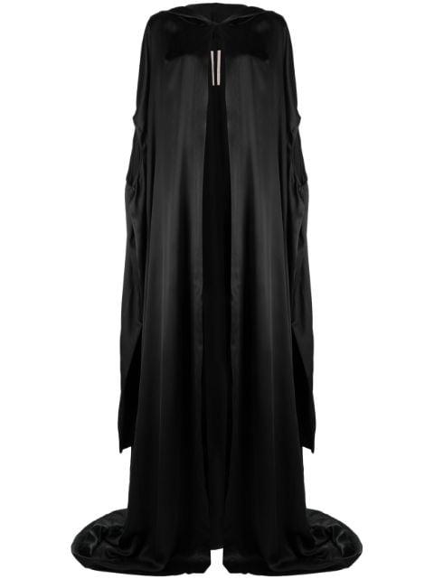 hoodied silk-satin gown by RICK OWENS