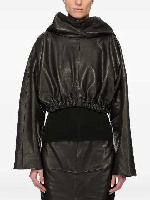 leather hoodie by RICK OWENS