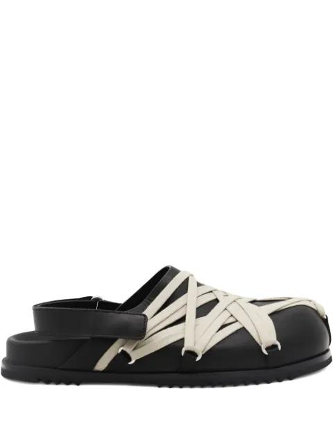 leather strap crisscross loafers by RICK OWENS