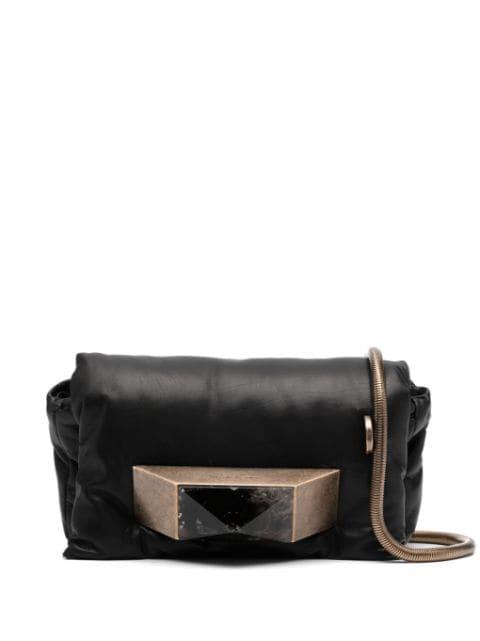 logo-plaque leather shoulder bag by RICK OWENS