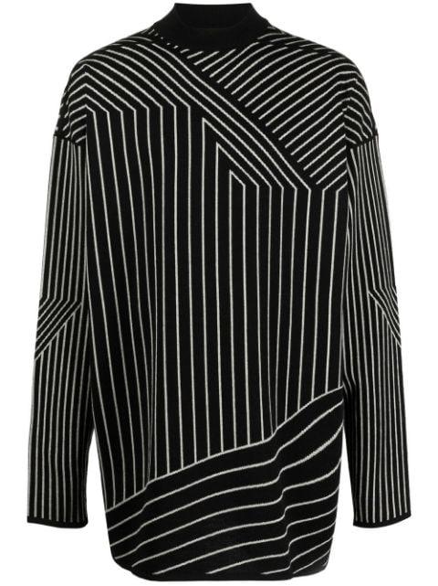 multi-stripe virgin wool jumper by RICK OWENS