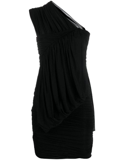 one-shoulder ruched minidress by RICK OWENS