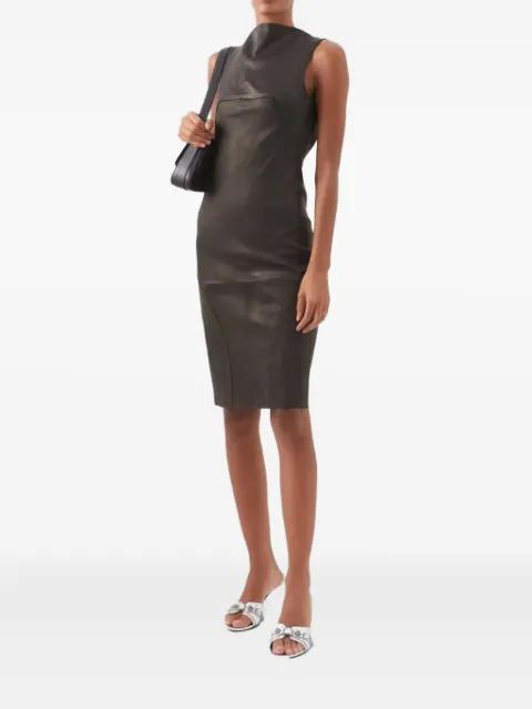 open-back leather midi dress by RICK OWENS