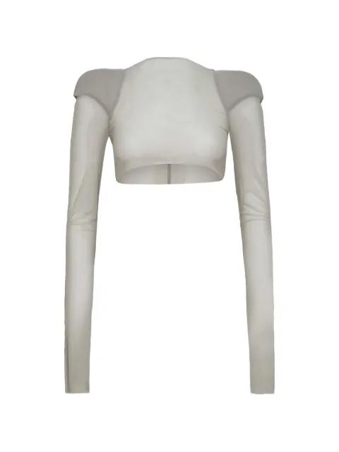 padded-shoulder cropped top by RICK OWENS