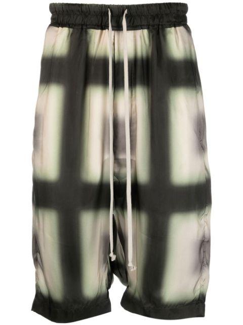plaid-print knee-length shorts by RICK OWENS