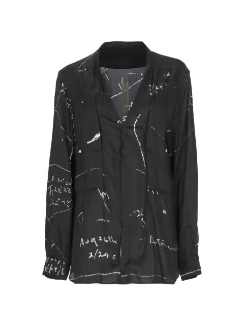 printed V-neck shirt by RICK OWENS