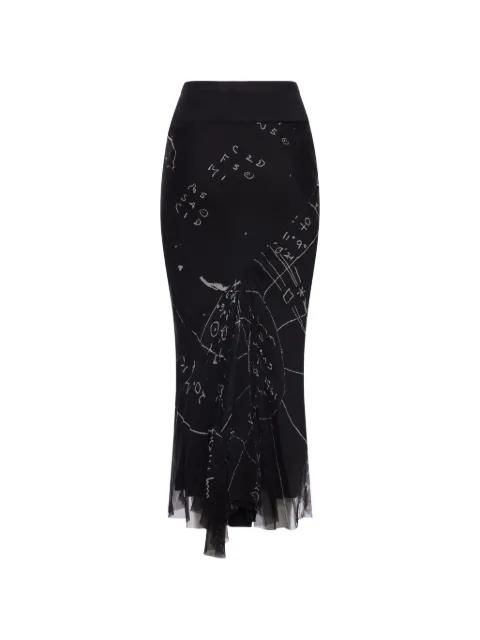 printed midi skirt by RICK OWENS