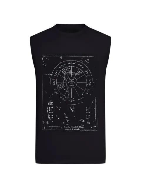 printed sleeveless tank top by RICK OWENS