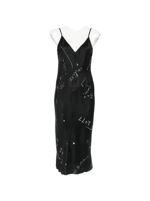 printed slip midi dress by RICK OWENS