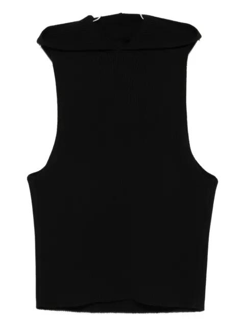 ribbed hoodied vest by RICK OWENS