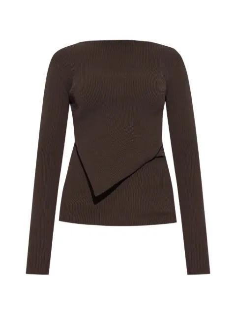 ribbed-knit asymmetric-hem sweater by RICK OWENS