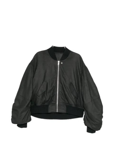 ribbed leather jacket by RICK OWENS