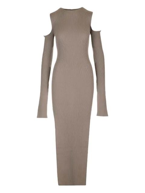 ribbed shoulder-cut maxi dress by RICK OWENS