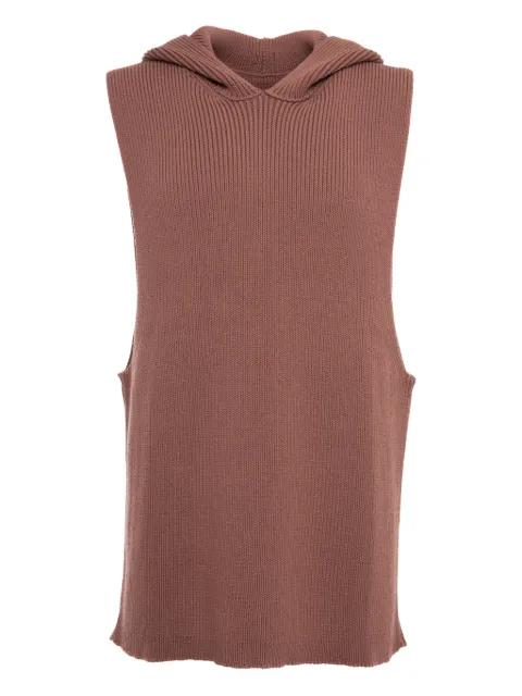 ribbed tank hoodie by RICK OWENS