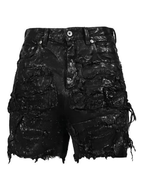 ripped-detailing shorts by RICK OWENS