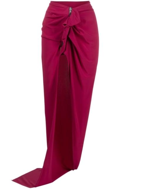 ruffle-trim draped maxi skirt by RICK OWENS