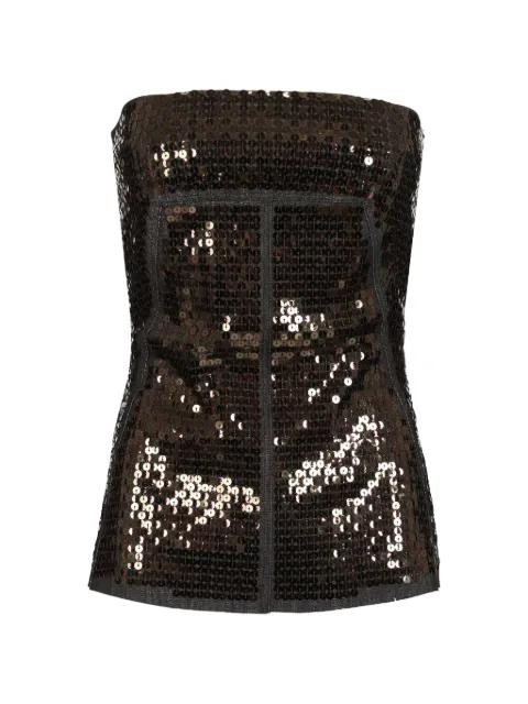 sequin-embelished panelled bustier by RICK OWENS