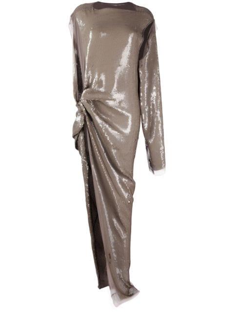 sequin-embellished asymmetric dress by RICK OWENS
