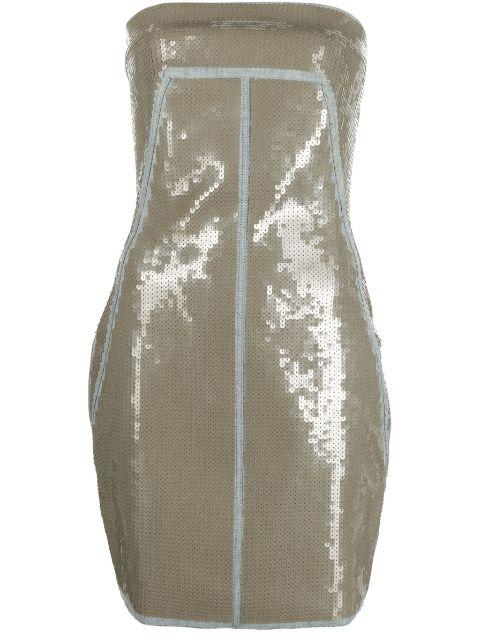 sequin-embellished bandeau dress by RICK OWENS