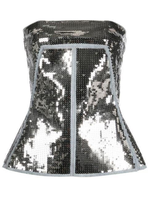 sequin-embellished bustier top by RICK OWENS