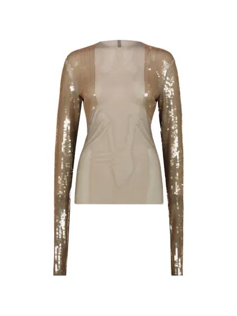 sequin long-sleeve top by RICK OWENS