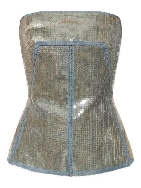 sequin panelled top by RICK OWENS