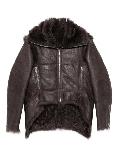 shearling zip-front jacket by RICK OWENS