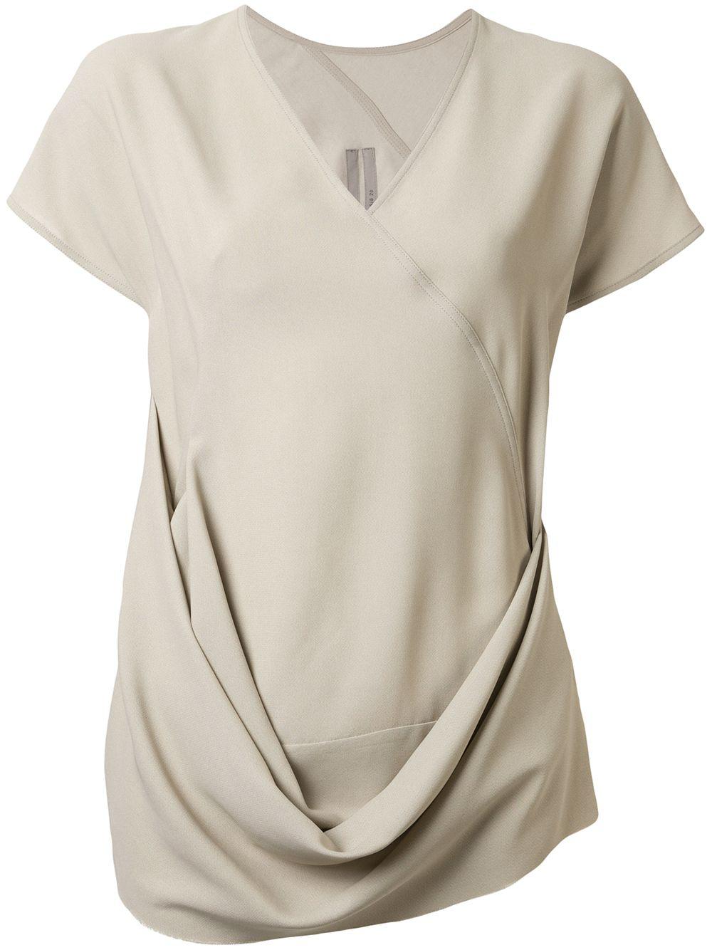 short sleeve draped blouse by RICK OWENS