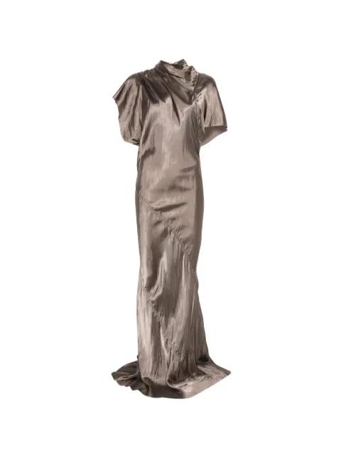 short-sleeve draped-design maxi dress by RICK OWENS