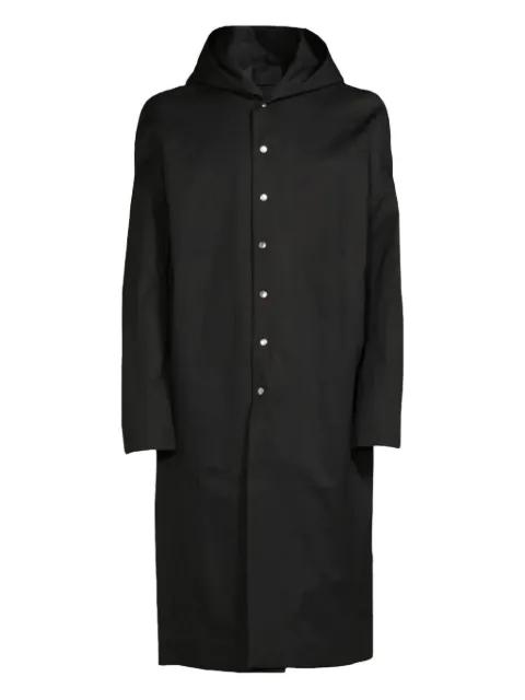 single-breasted hoodied coat by RICK OWENS