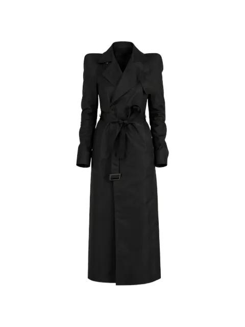 structured-shoulder belted coat by RICK OWENS