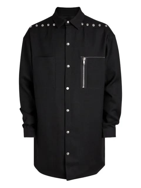 studded zip-detail shirt by RICK OWENS