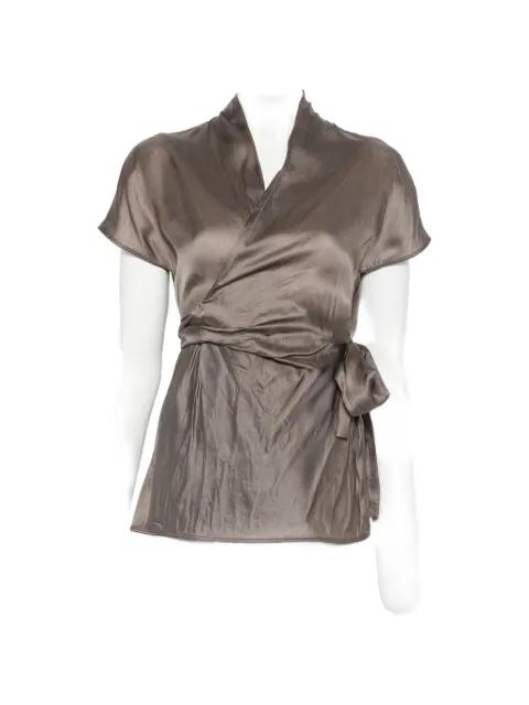 tie-detail short-sleeve blouse by RICK OWENS