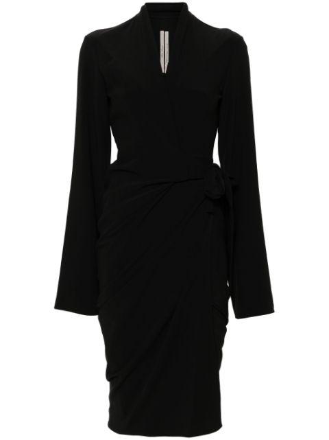 tie-fastening crepe wrap dress by RICK OWENS