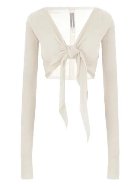 tie-front ribbed cardigan by RICK OWENS