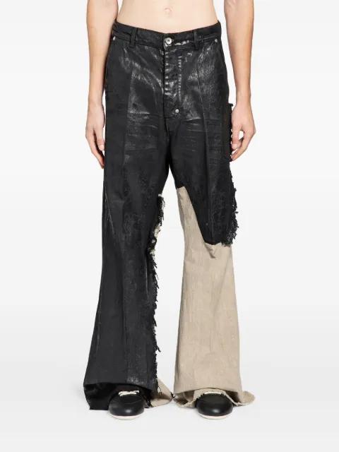treated frayed trousers by RICK OWENS