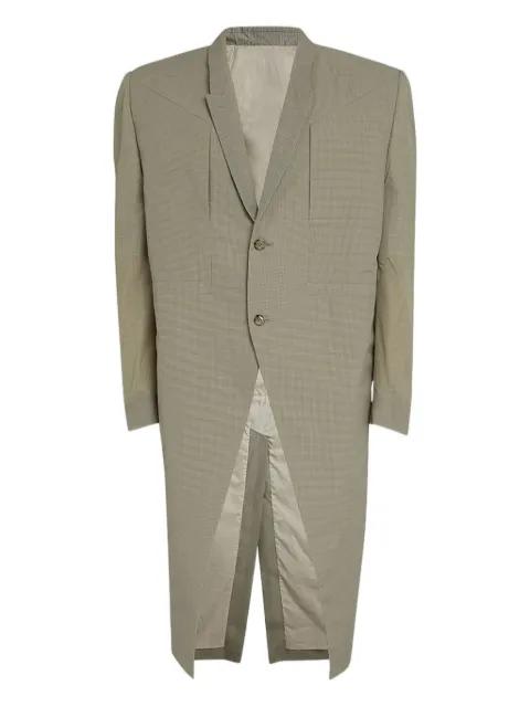 two-button check coat by RICK OWENS