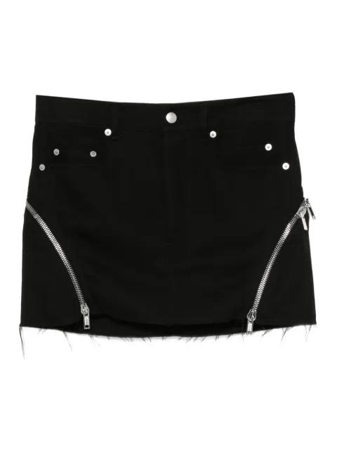 zip-detail frayed mini skirt by RICK OWENS