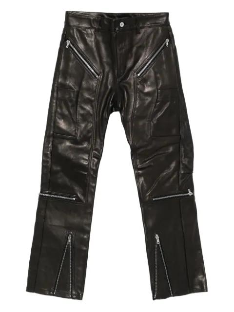 zip-detail leather trousers by RICK OWENS